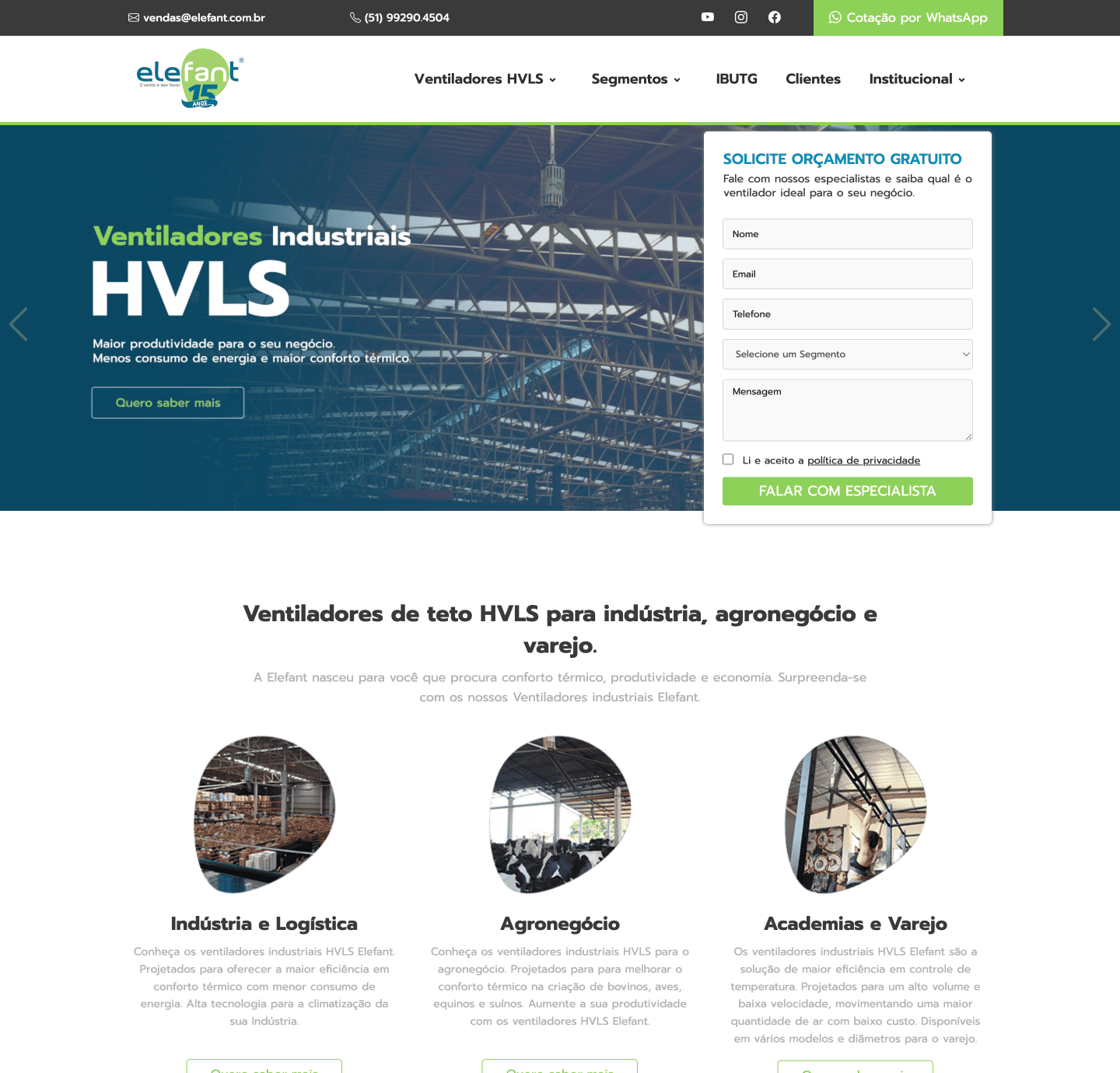 Elefant: Site com otimização de SEO para geração de leads - 