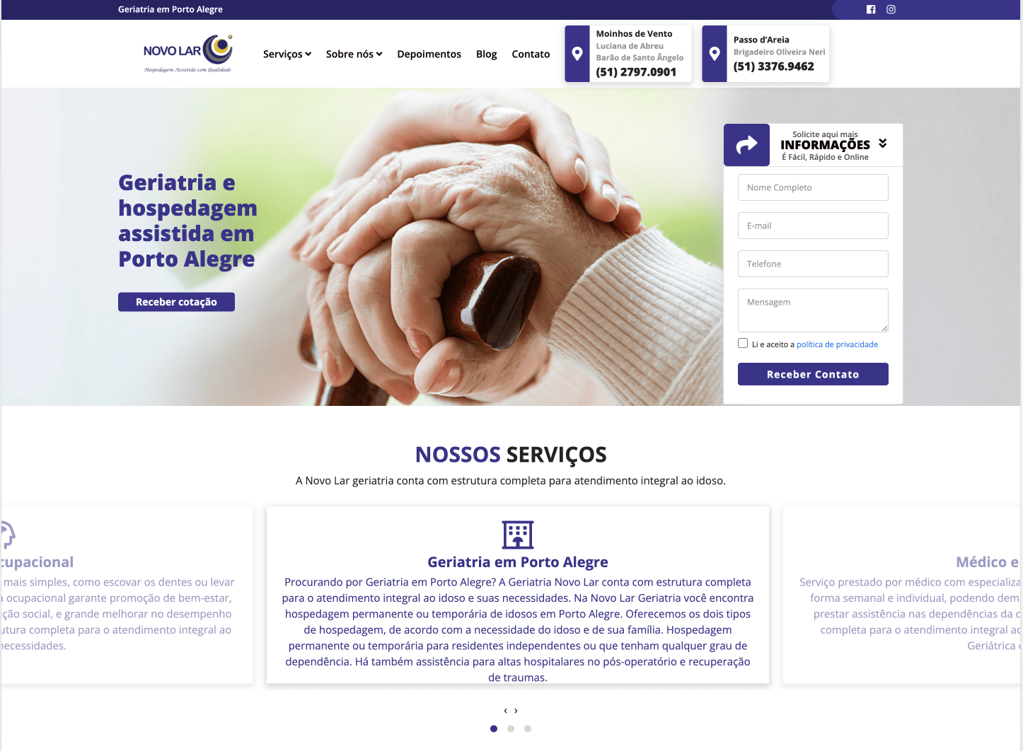 Nova Lar: Alta Performance e Geração de Leads no Segmento de Geriatria - 