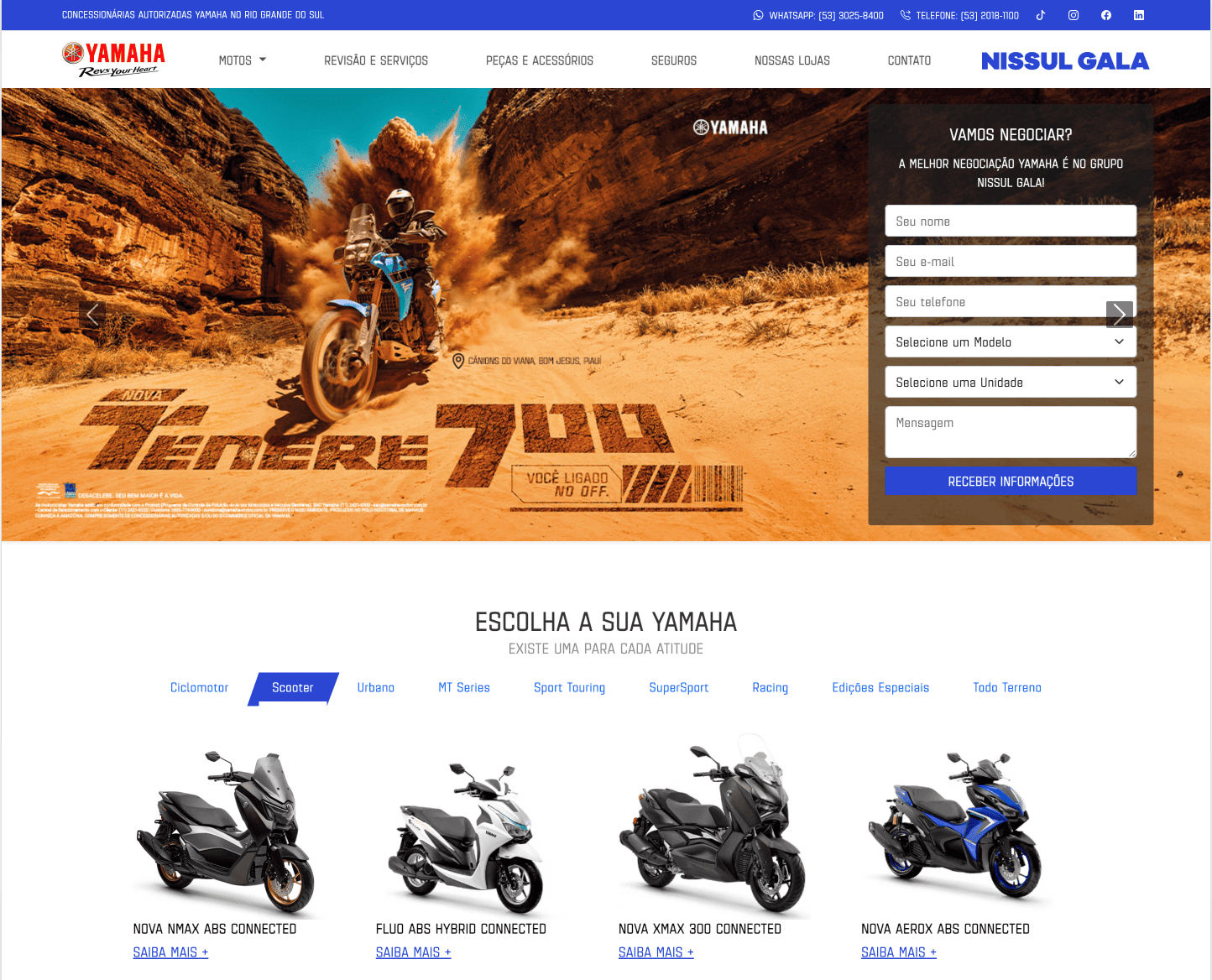Nissul Gala Yamaha: Site de Alta Performance com SEO para Geração de Leads - 
